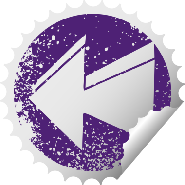 sıkıntılı dairesel soyma etiketi bir insan tarafından çizilmiş tuhaf sembol oku