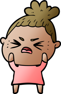 Bir insan tarafından çizilmiş kızgın bir kadın.