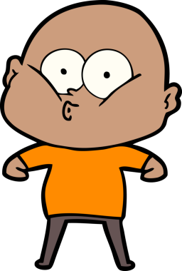 Bir insan tarafından çizilmiş kel bir adam.