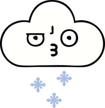 Bir insan tarafından çizilmiş güzel bir kar bulutu karikatürü