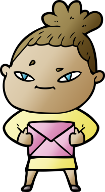 Bir insan tarafından çizilmiş karikatür kadın.