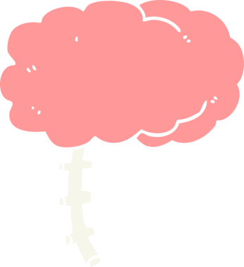 Bir insan tarafından çizilmiş düz renkli çizgi film beyni