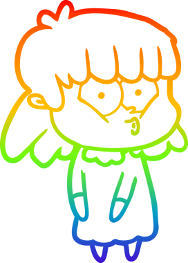 gökkuşağı gradyan çizimi bir insan tarafından çizilmiş bir çizgi film ıslık kızı