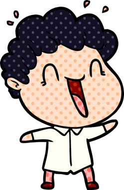 Bir insan tarafından çizilmiş mutlu bir adam.