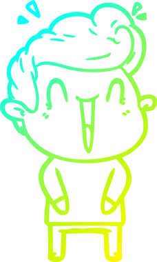 Bir insan tarafından çizilmiş, heyecanlı bir çizgi film çizimi.