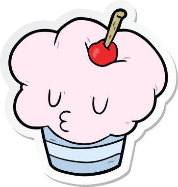 Bir insan tarafından çizilmiş bir kek etiketi.