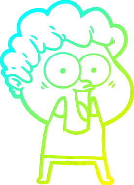 Bir insan tarafından çizilmiş mutlu bir adamın soğuk çizgi çizimi.