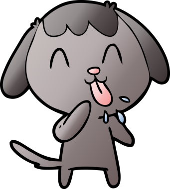 Bir insan tarafından çizilmiş şirin bir çizgi film köpeği.