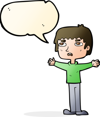 Bir insan tarafından çizilmiş konuşma balonlu sinirli bir adam.