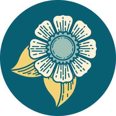 Bir insan tarafından çizilmiş bir çiçeğin ikonik dövme şekli