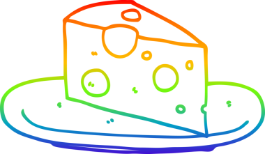 gökkuşağı gradyan çizimi bir insan tarafından çizilmiş bir çizgi film peyniri