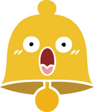 Bir insan tarafından çizilmiş eski bir çanın düz rengi