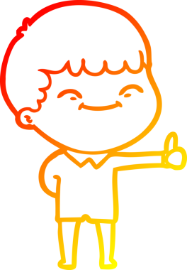 Bir insan tarafından çizilen mutlu bir çocuğun sıcak çizgi çizimi.