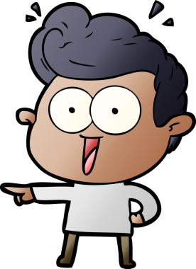 Bir insan tarafından çizilmiş heyecanlı bir çizgi film.