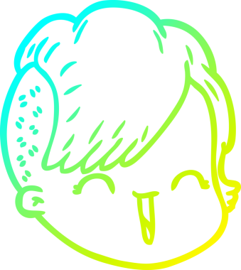 Bir insan tarafından çizilmiş bir karikatür kadın yüzü.