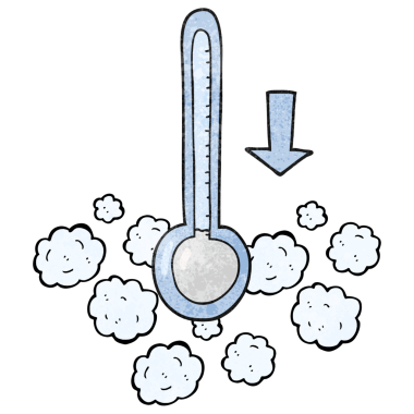 Bir insan tarafından çizilmiş serbest desenli karikatür düşüş sıcaklığı