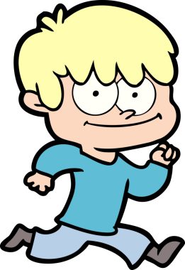 Bir insan tarafından çizilmiş mutlu çizgi film adamı.