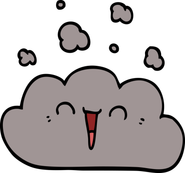 Bir insan tarafından çizilmiş karalama duman bulutu