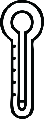 Bir insan tarafından çizilmiş cam termometrenin çizgi çizimi