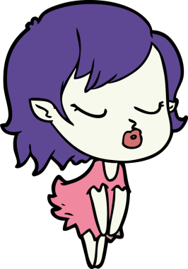 Bir insan tarafından çizilmiş şirin vampir kız çizgi filmi.