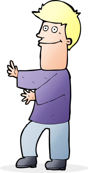 Bir insan tarafından çizilmiş karikatür adam.