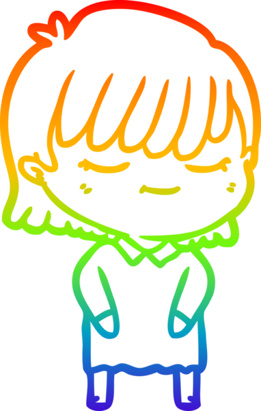 gökkuşağı gradyan çizimi bir insan tarafından çizilmiş bir karikatür kadın