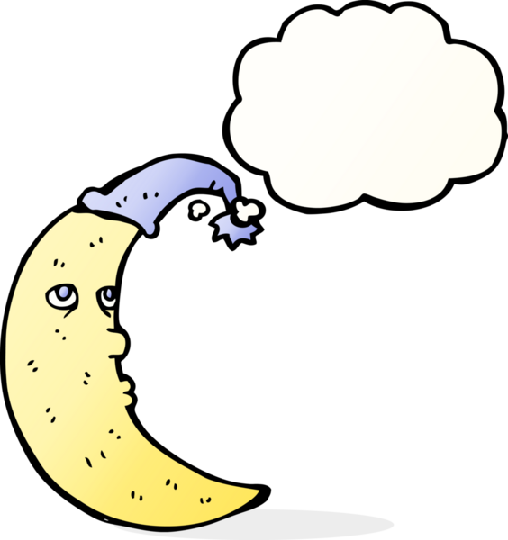 Bir insan tarafından çizilmiş uykulu ay karikatürü.