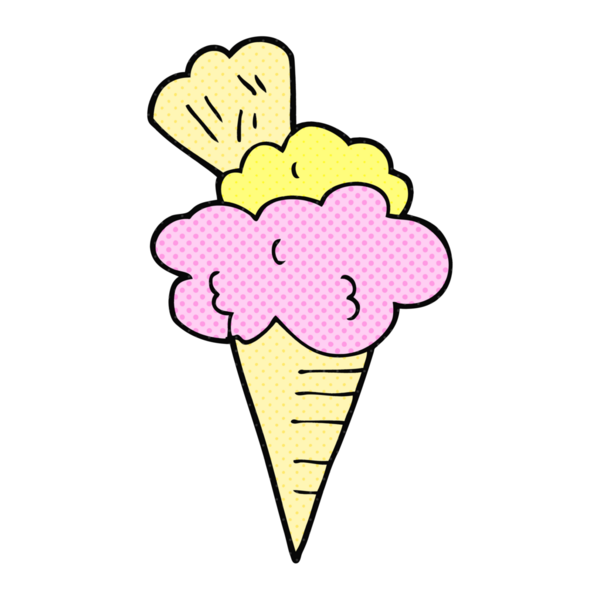 Bir insan tarafından çizilmiş karikatür dondurması.