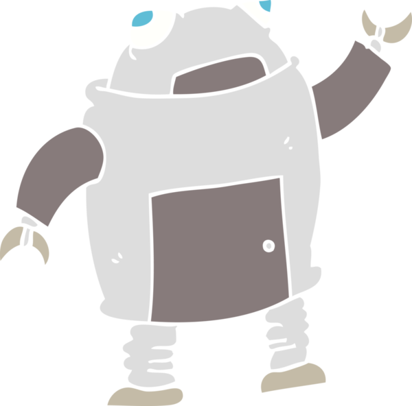 Bir insan tarafından çizilmiş robotun düz renk çizimi