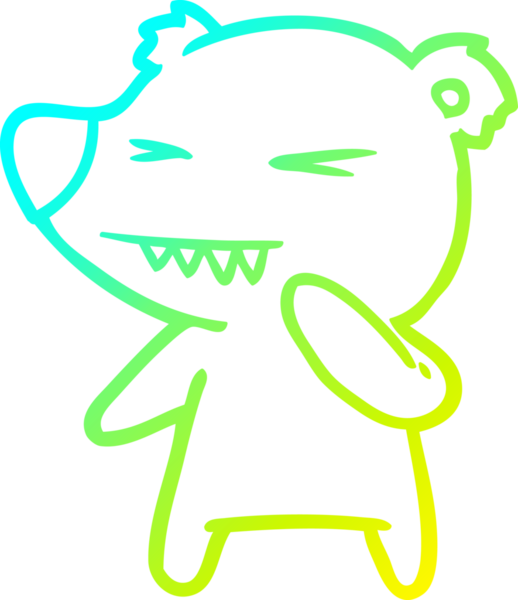 Bir insan tarafından çizilmiş kızgın bir kutup ayısı karikatürü.