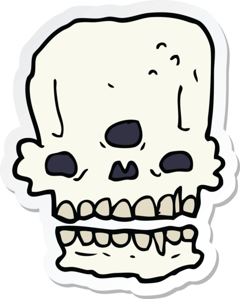 Bir insan tarafından çizilmiş ürkütücü bir karikatür çıkartması.