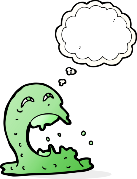 Düşünce baloncuğu bir insan tarafından çizilmiş iğrenç bir hayalet.