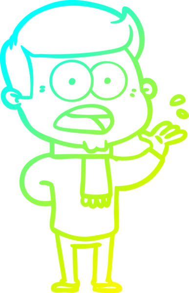 Bir insan tarafından çizilen bir karikatürün soğuk gradyan çizimi.