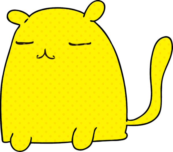 Bir insan tarafından çizilmiş çizgi roman tarzı tuhaf bir kedi.