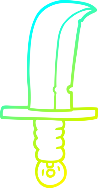 Bir insan tarafından çizilmiş bronz bir kılıcın soğuk gradyan çizgisi.