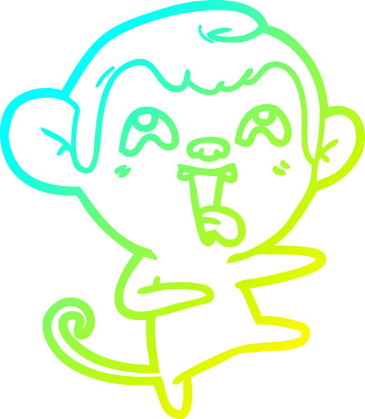 Bir insan tarafından çizilmiş çılgın bir çizgi film maymunu çizimi