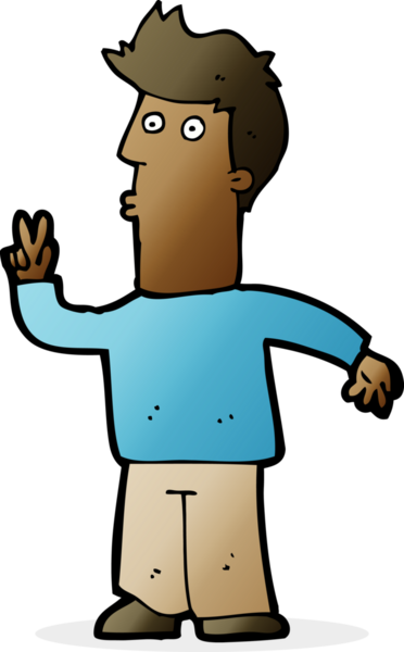 insan eliyle çizilmiş bir karikatür adam.