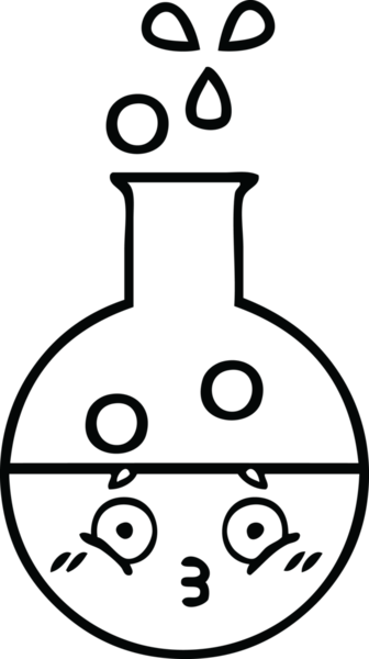 Bir insan tarafından çizilmiş bir test tüpünün çizgi çizimi