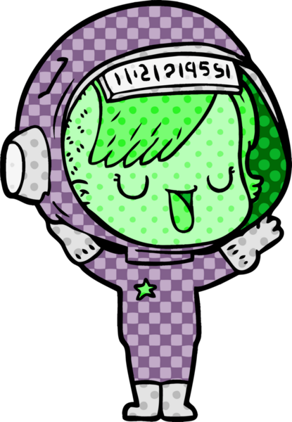 Bir insan tarafından çizilmiş astronot kadın.