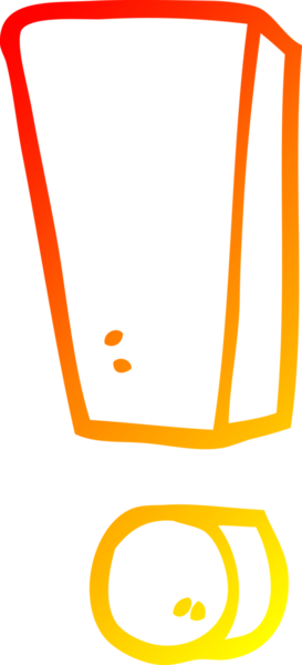 Bir insan tarafından çizilmiş bir çizgi film ünlem işaretinin sıcak çizgi çizimi