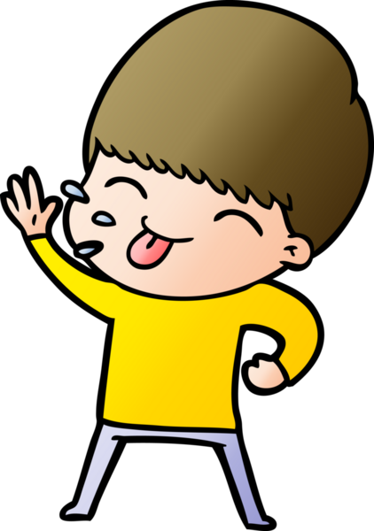 Bir insan tarafından çizilmiş mutlu çizgi film çocuğu.