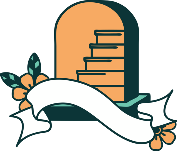 Bir insan tarafından çizilmiş mezar taşı dövmeli.