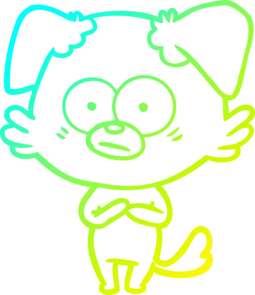 Bir insan tarafından çizilmiş bir köpek çizgi filminin soğuk gradyanı.