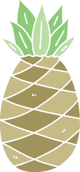 Bir insan tarafından çizilmiş garip bir çizgi film ananası.