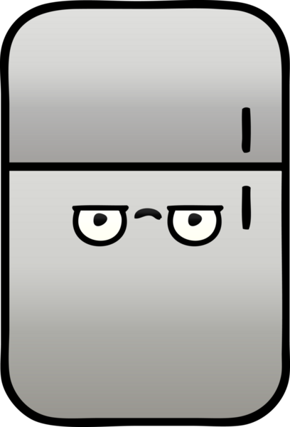 Bir insan tarafından çizilmiş bir buzdolabının gölgelenmiş karikatürü.