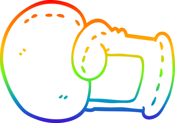 Bir insan tarafından çizilmiş bir çizgi film boks eldiveninin gradyan çizimi