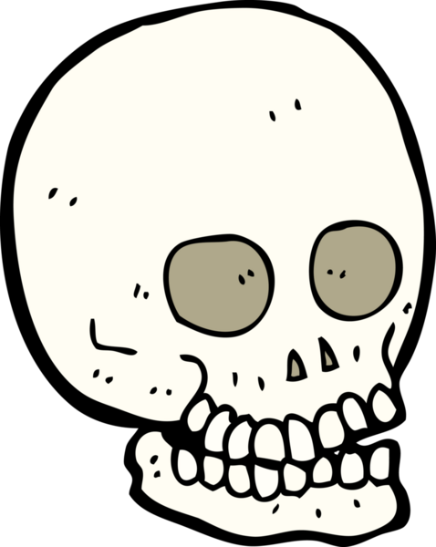 Bir insan tarafından çizilmiş kafatası.