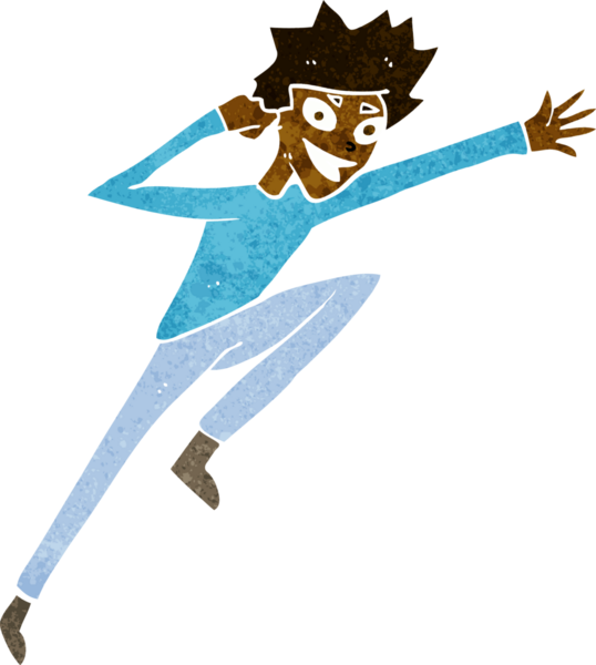 Bir insan tarafından çizilmiş çizgi film zıplayan adam.