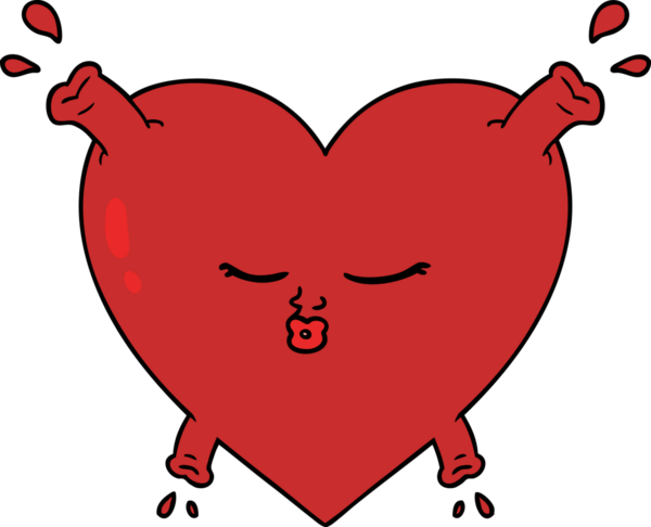 Bir insan tarafından çizilmiş karikatür kalp.