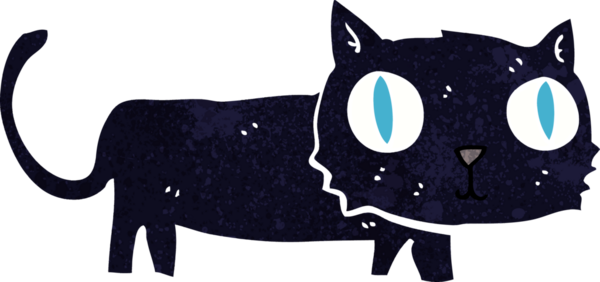 bir insan tarafından çizilmiş kara kedi çizgi filmi